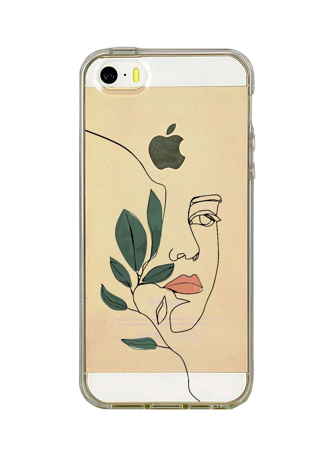 iPhone 5 Line Art Women Desenli Şeffaf Kılıf