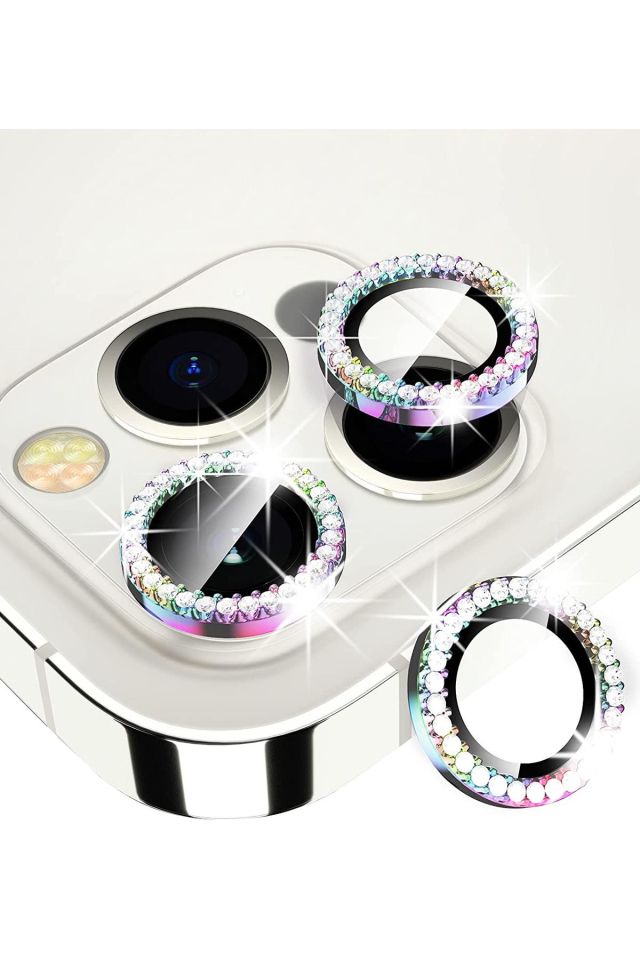 iPhone 11 Pro Uyumlu Swarovski Taşlı Kamera Lensi Koruma Camı