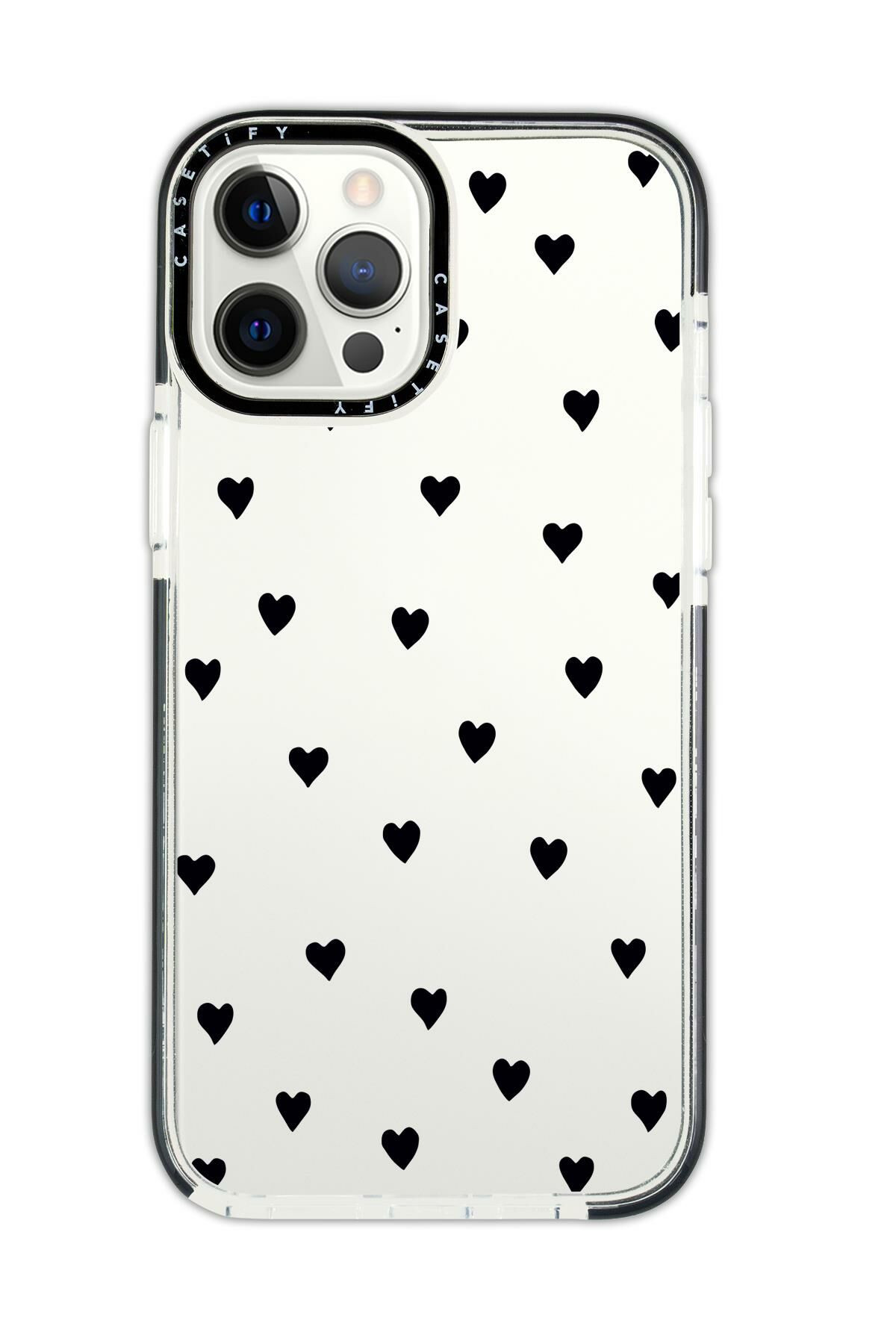 iPhone 11 Pro Casetify Uyumlu Siyah Kalpler Desenli Anti Shock Premium Silikonlu Siyah Kenar Detaylı Telefon Kılıfı