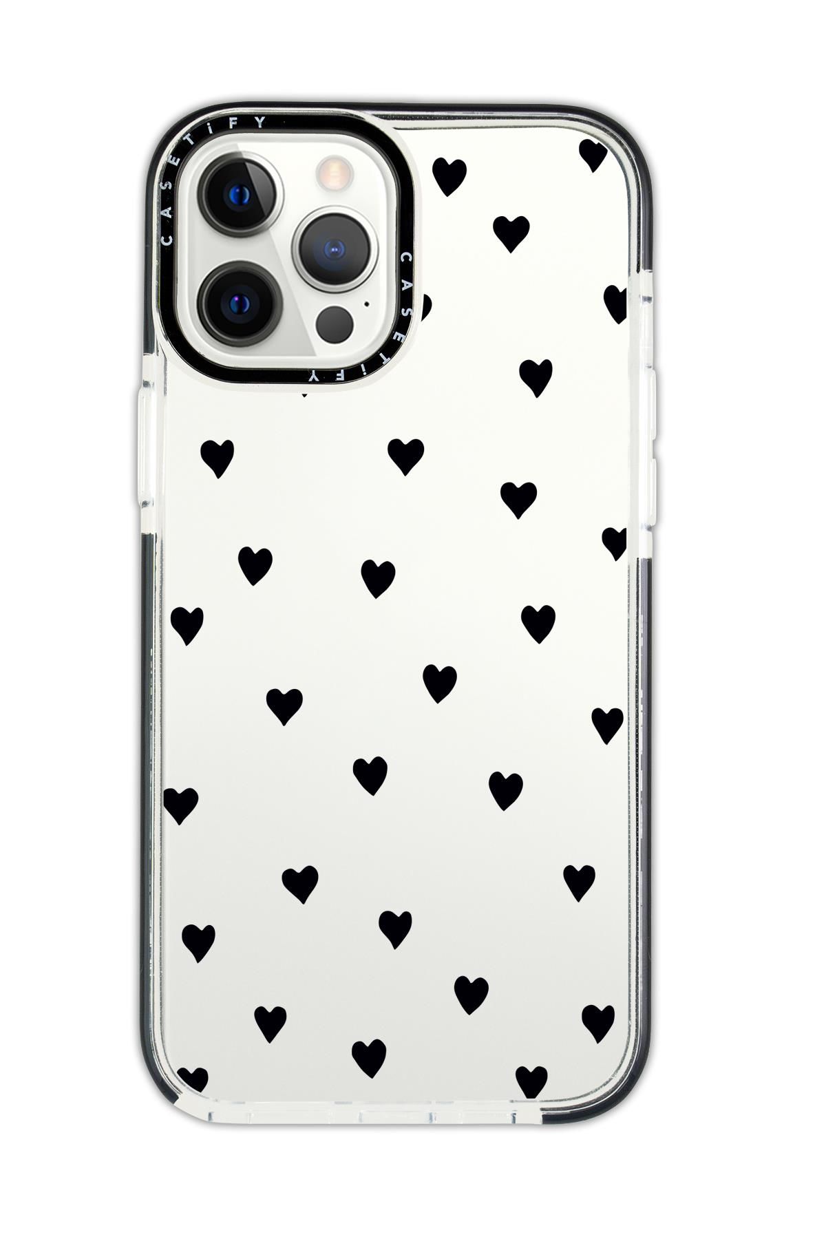 iPhone 11 Pro Max Casetify Uyumlu Siyah Kalpler Desenli Anti Shock Premium Silikonlu Siyah Kenar Detaylı Telefon Kılıfı