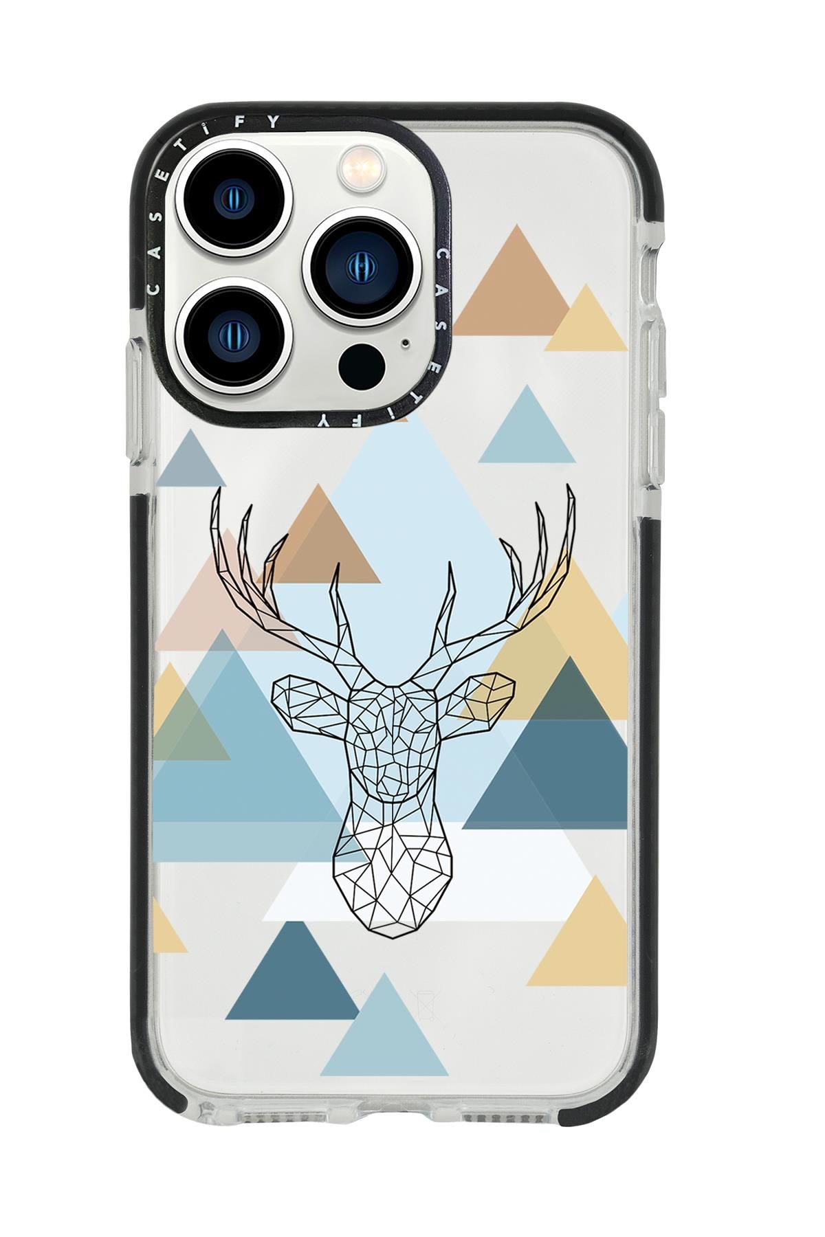 iPhone 13 Pro Polygon Deer Casetify Darbe Emci Silikonlu Telefon Kılıfı