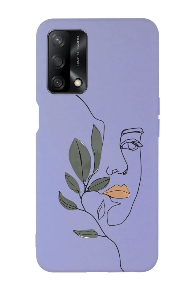 Oppo A74 Uyumlu Line Art Women Desenli Premium Silikonlu Lansman Telefon Kılıfı