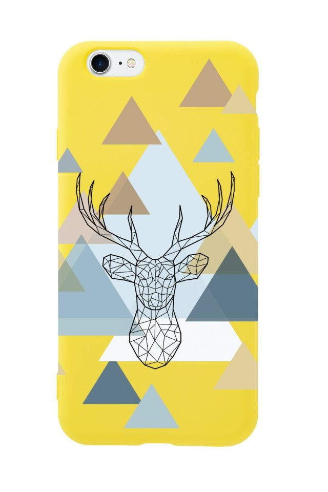 iPhone 7 Polygon Deer Premium Silikonlu Telefon Kılıfı