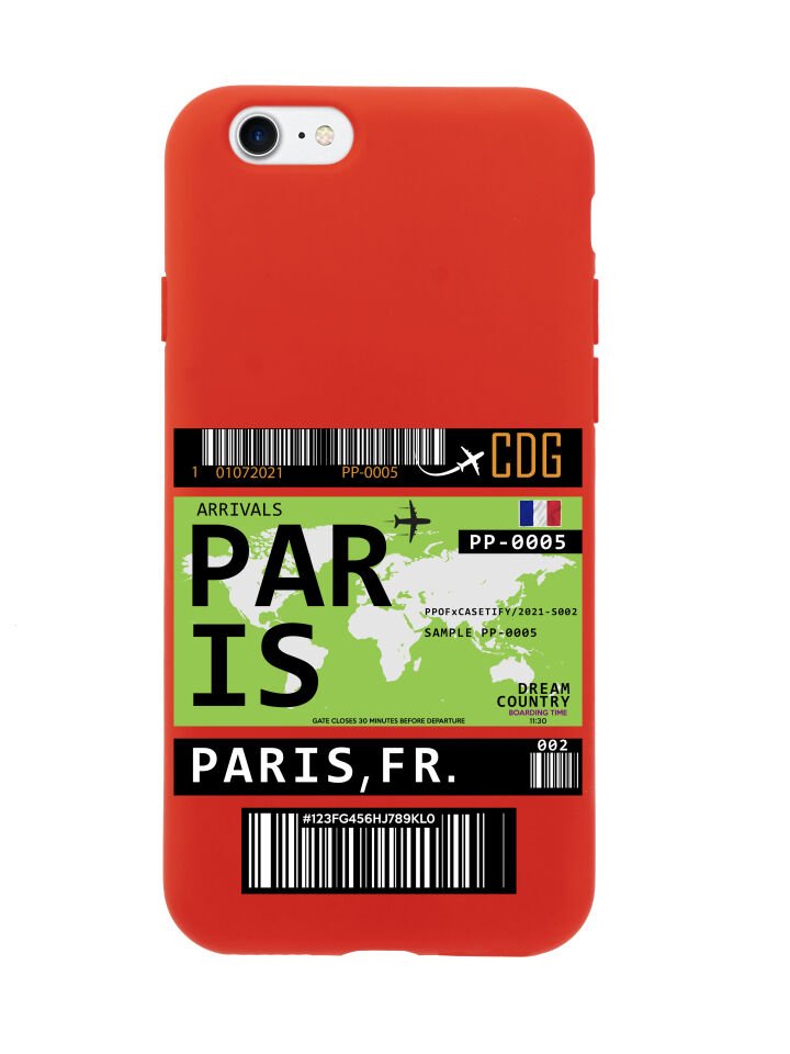iPhone 8 Paris Bilet Tasarımlı Telefon Kılıfı