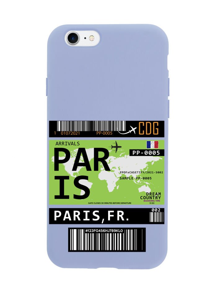 iPhone 8 Paris Bilet Tasarımlı Telefon Kılıfı