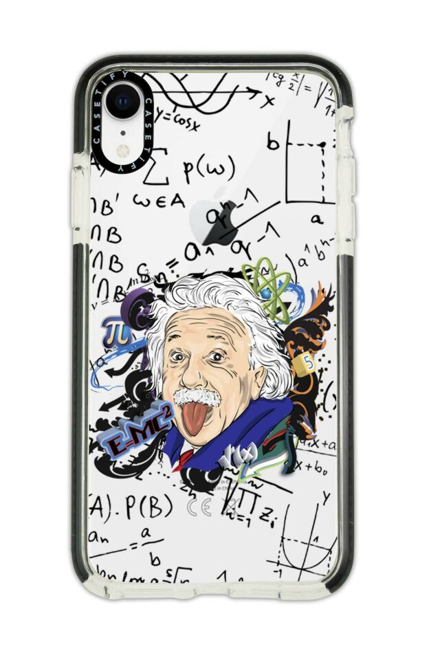 iPhone Xr Casetify Einstein In Formula Desenli Anti Shock Premium Silikonlu Siyah Kenar Detaylı Telefon Kılıfı