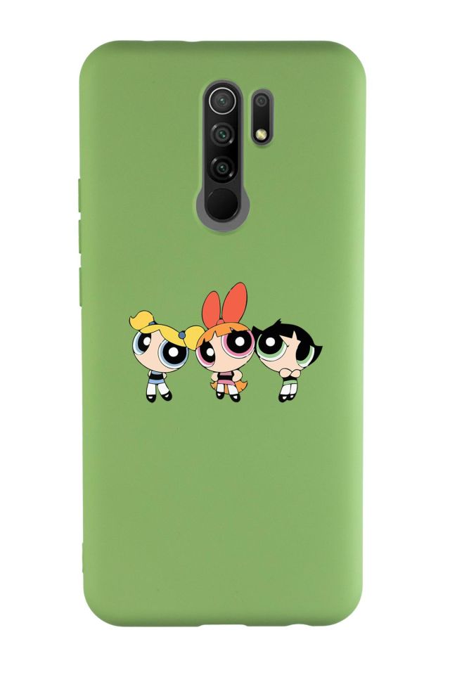 Xiaomi Redmi 9 Uyumlu Powerpuff Girls Desenli Premium Silikonlu Lansman Telefon Kılıfı
