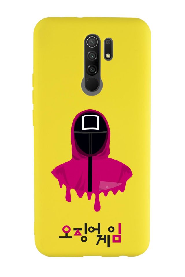 Xiaomi Redmi 9 Uyumlu Squid Game Desenli Premium Silikonlu Lansman Telefon Kılıfı