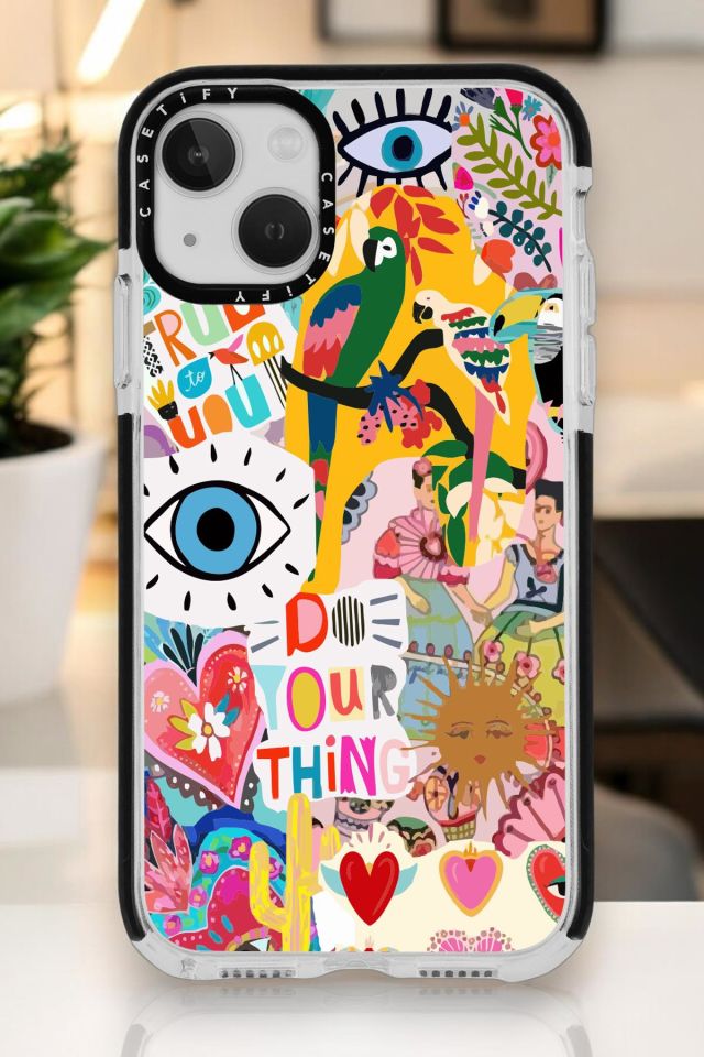 iPhone 15 Plus Uyumlu Fun Desenli Casetify Darbe Emci Silikonlu Telefon Kılıfı