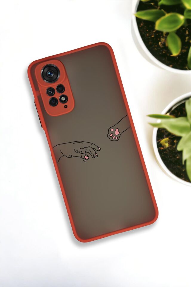 Xiaomi Redmi Note 11 Uyumlu Hand and Paw Desenli Buzlu Şeffaf Lüx Telefon Kılıfı