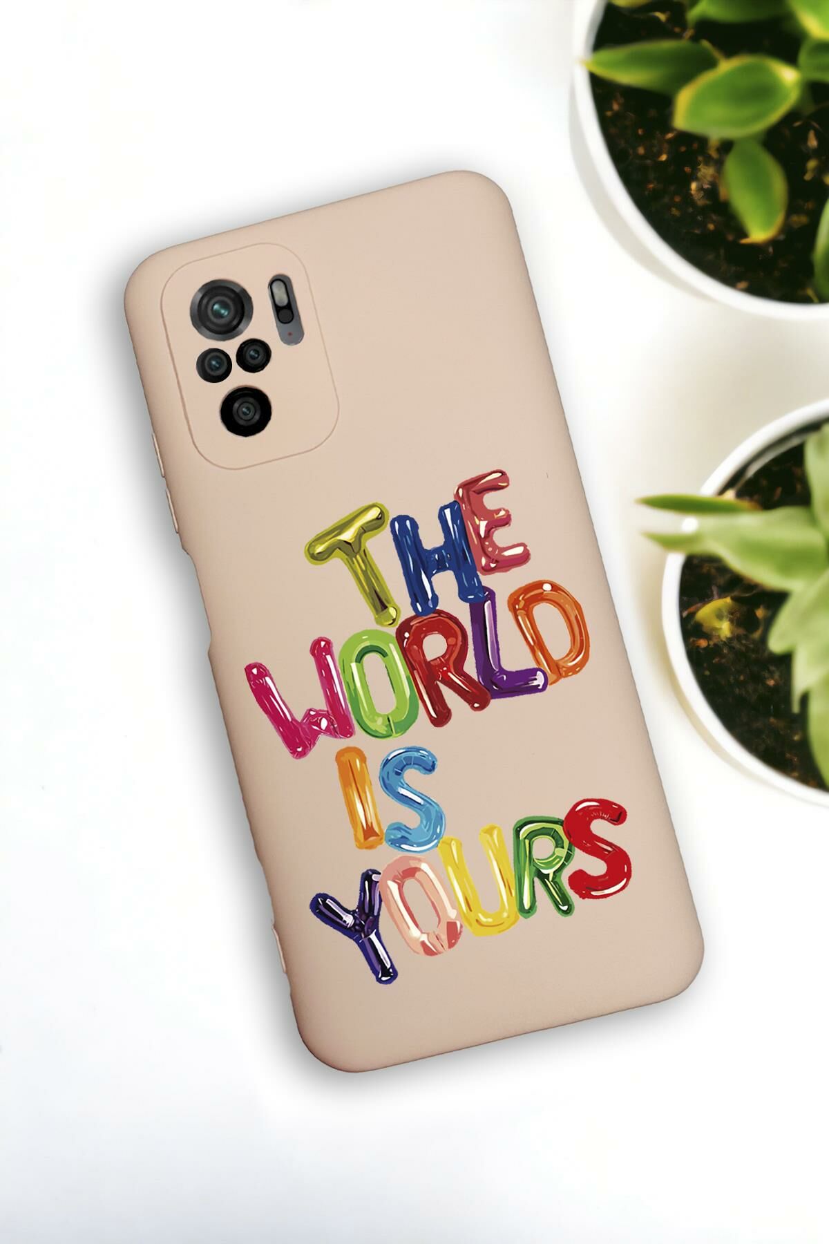 Redmi Note 10s Uyumlu The World Desenli Premium Silikonlu Lansman Telefon Kılıfı