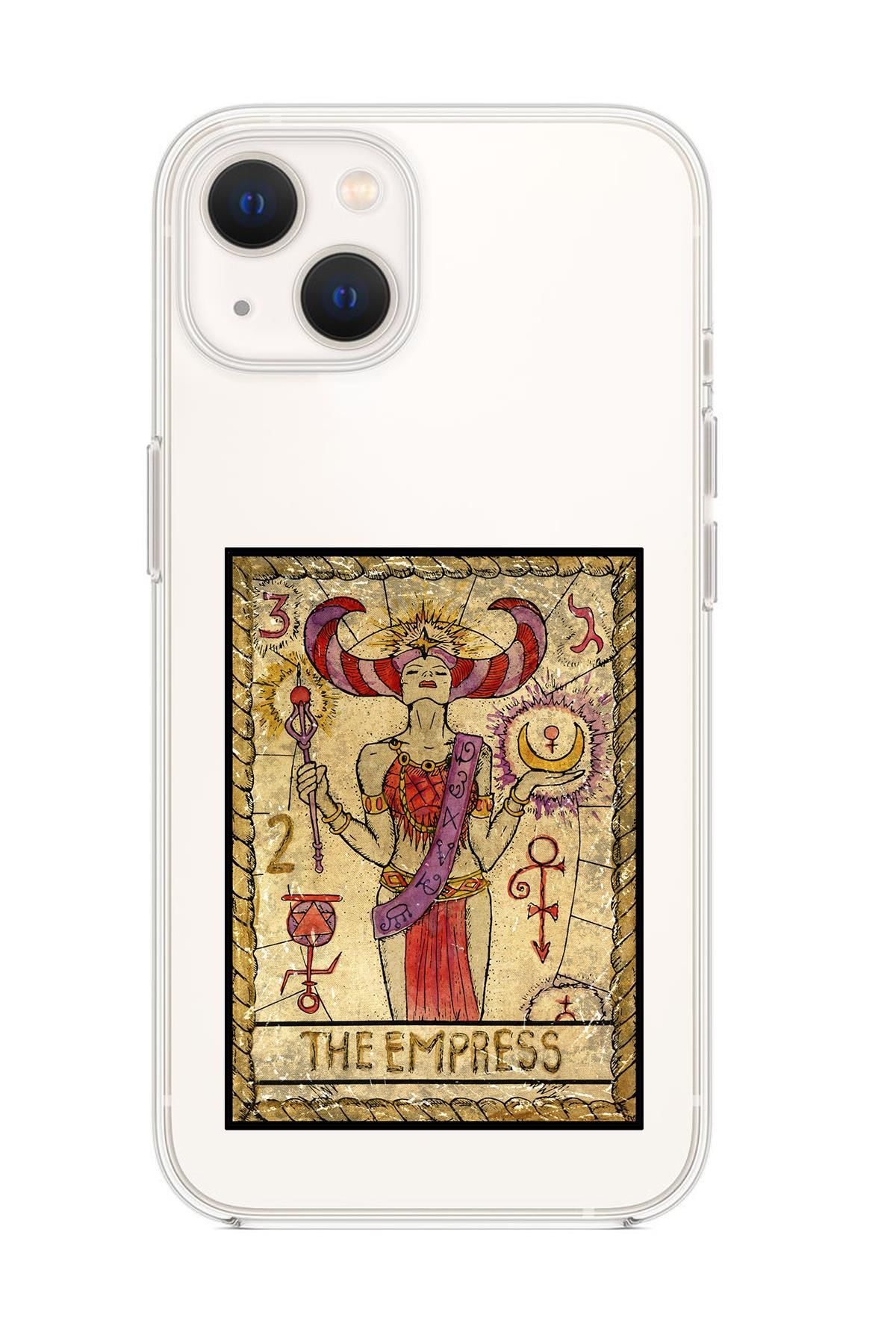 iPhone 13 Mini The Empress Desenli Premium Silikonlu Şeffaf Telefon Kılıfı