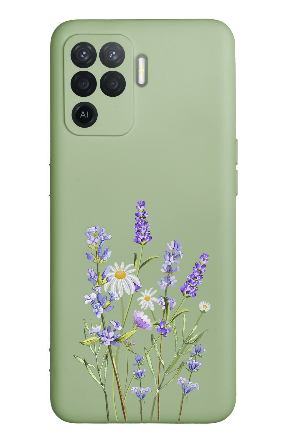 Oppo Reno 5 Lite Uyumlu Lavender Desenli Premium Silikonlu Lansman Telefon Kılıfı