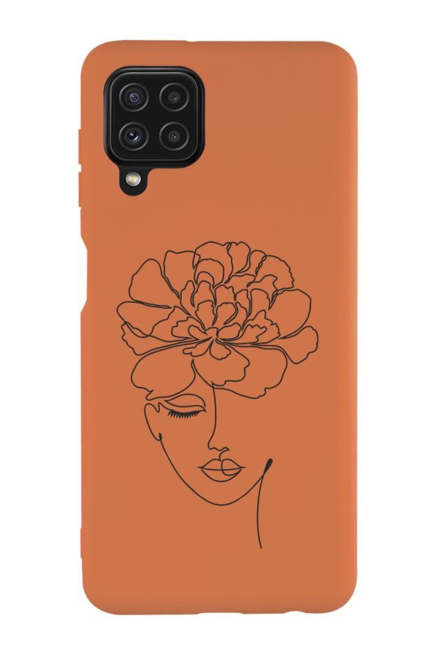 Galaxy M32 Uyumlu Flower Women  Desenli Premium Silikonlu Lansman Telefon Kılıfı