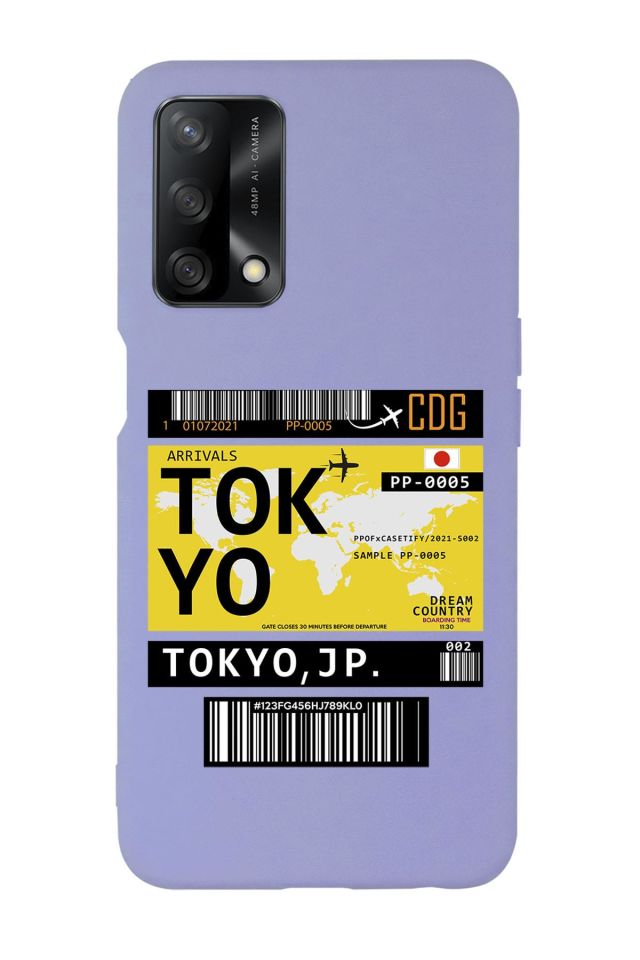 Oppo A74 Uyumlu Tokyo Ticket Desenli Premium Silikonlu Lansman Telefon Kılıfı