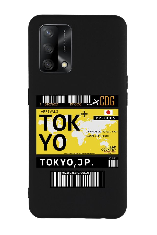 Oppo A74 Uyumlu Tokyo Ticket Desenli Premium Silikonlu Lansman Telefon Kılıfı