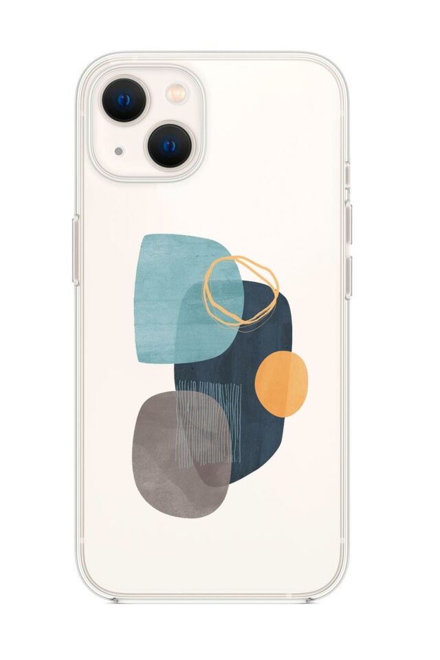iPhone 13 Mini Wall Art Desenli Premium Silikonlu Şeffaf Telefon Kılıfı