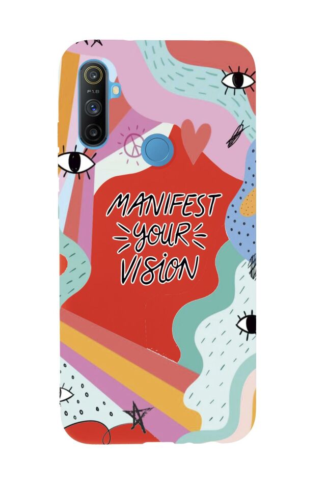Realme C3 Manifest Your Vision Premium Silikonlu Telefon Kılıfı
