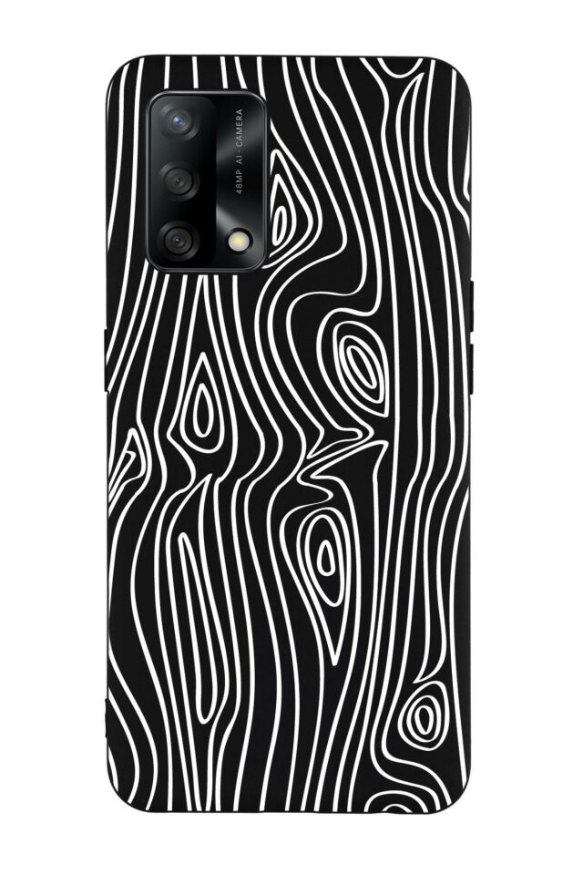 Oppo A74 Uyumlu Wooden Desenli Premium Silikonlu Lansman Telefon Kılıfı