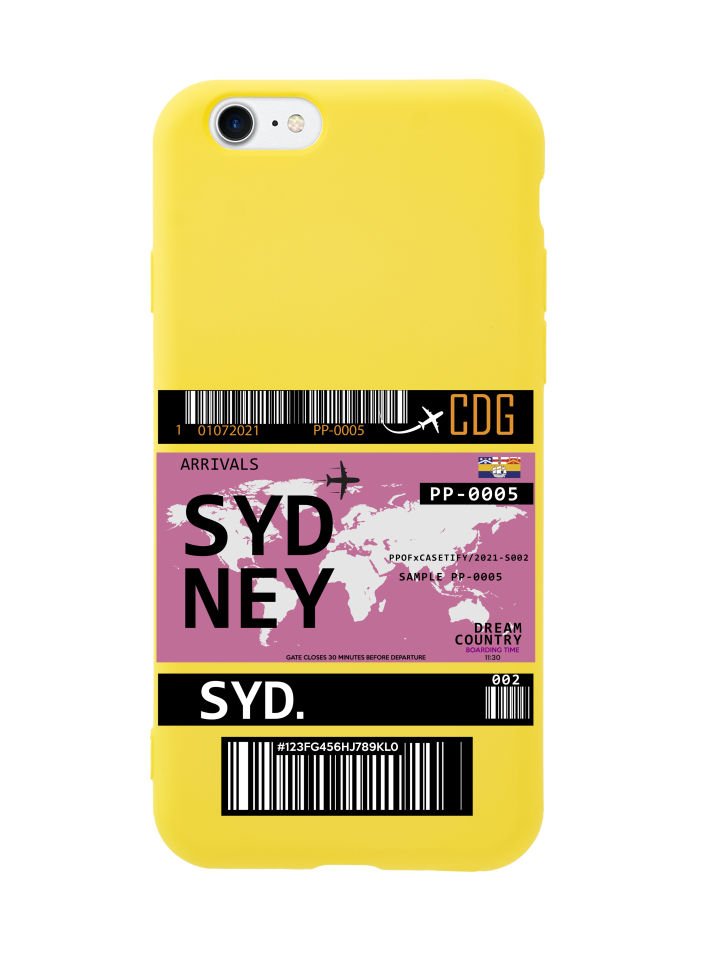 iPhone 8 Sydney Bilet Tasarımlı Telefon Kılıfı