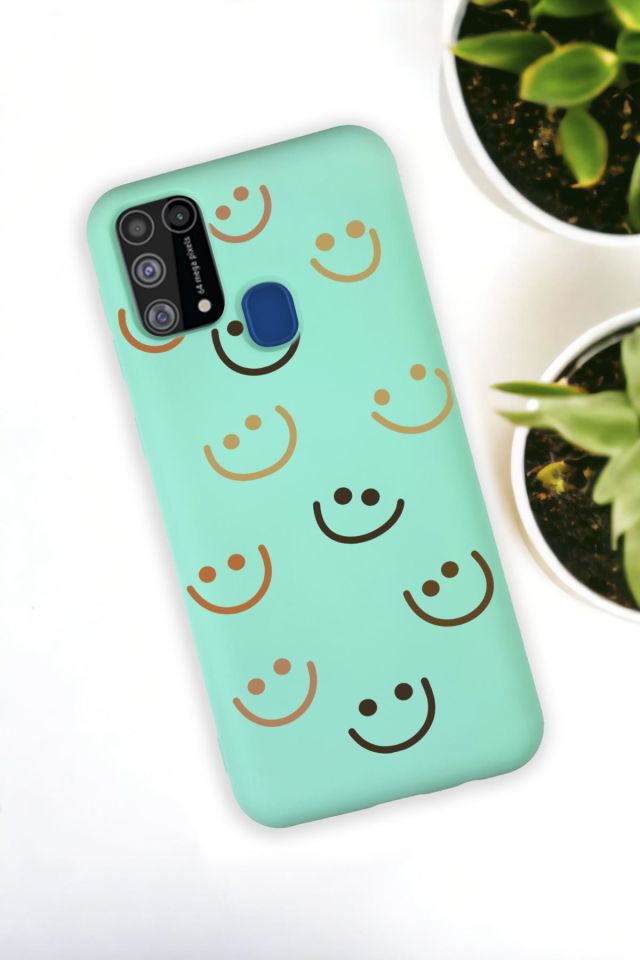 Samsung Galaxy M31 Uyumlu Smile Desenli Premium Silikonlu Lansman Telefon Kılıfı