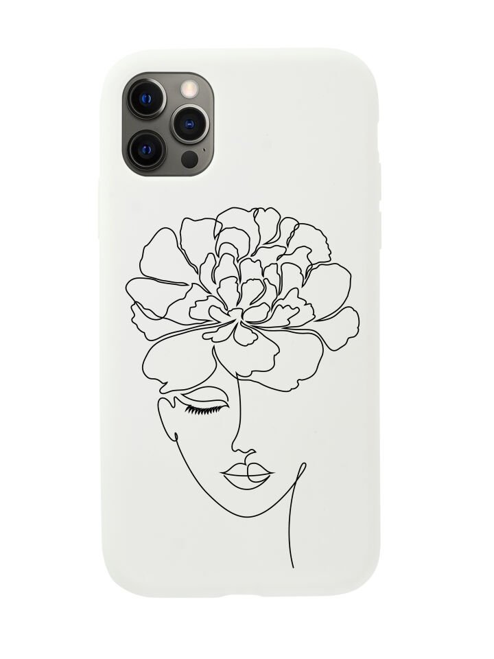 iPhone 12 Pro Flower Woman Art Premium Lansman Silikonlu Kılıf