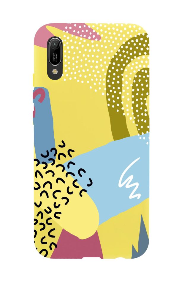 Huawei Y6 Pro 2019 Colorful Patterns Premium Silikonlu Telefon Kılıfı