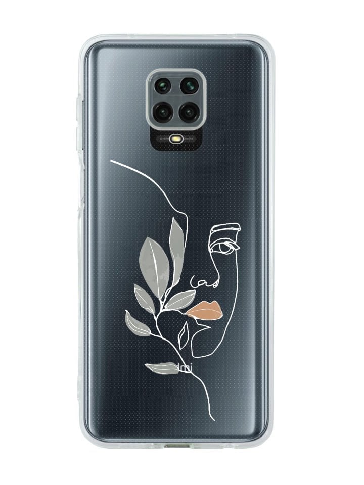 Redmi Note 9 Pro Line Art Women Desenli Premium Şeffaf Silikon Kılıf