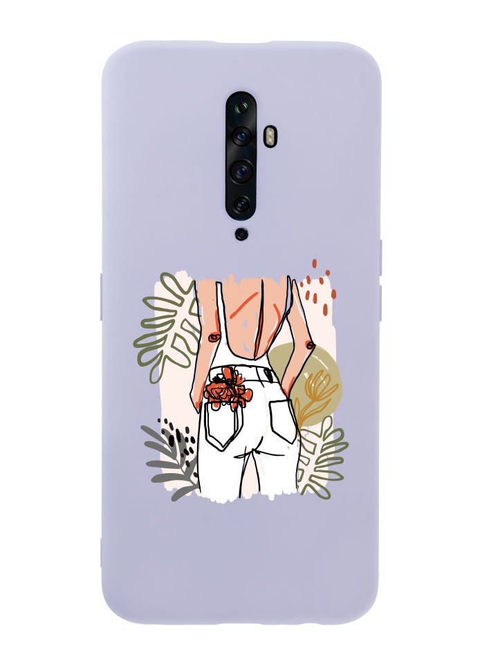 Oppo Reno 2Z Woman With Flowers Premium Silikonlu Telefon Kılıfı