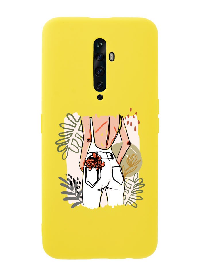 Oppo Reno 2Z Woman With Flowers Premium Silikonlu Telefon Kılıfı