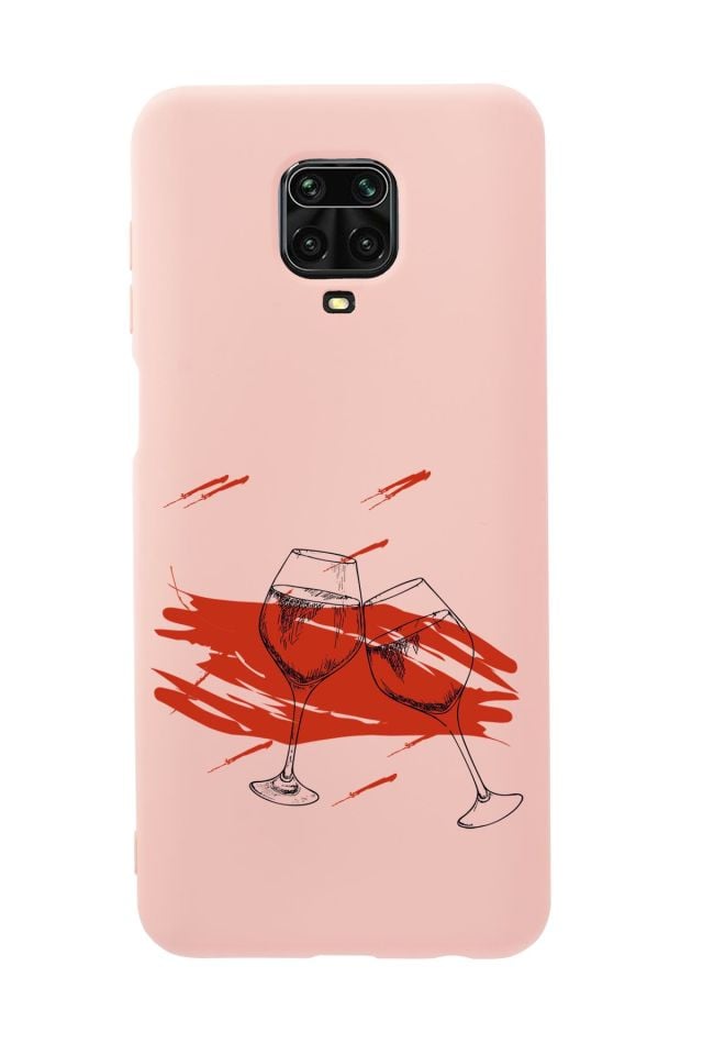 Xiaomi Redmi Note 9 Pro Spilled Wine Premium Silikonlu Telefon Kılıfı