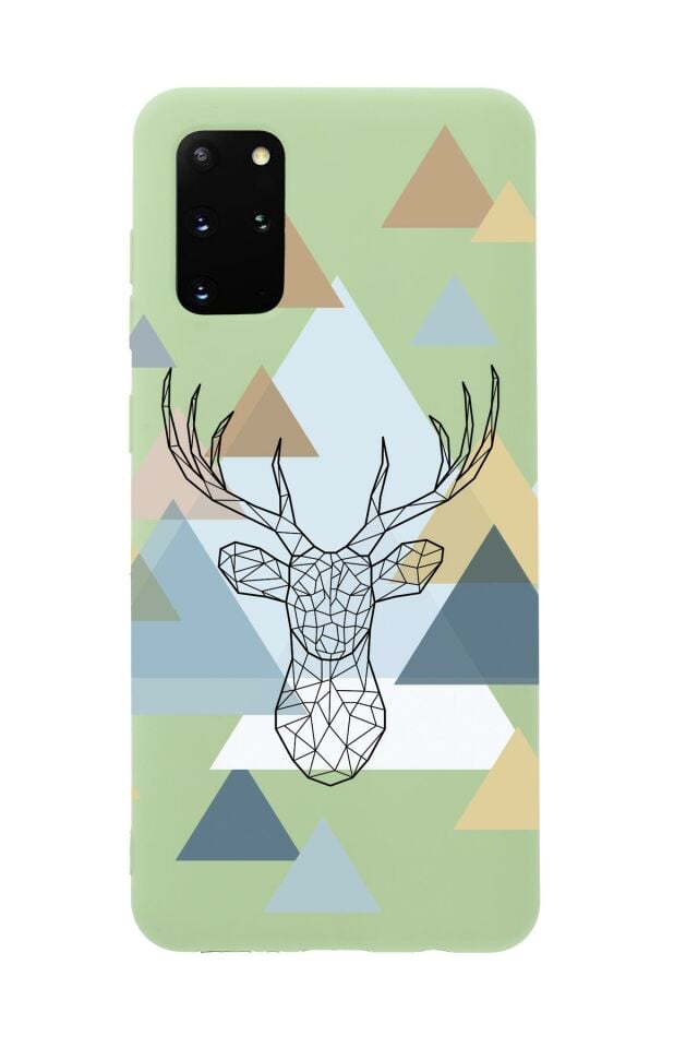Samsung S20 Plus Polygon Deer Premium Silikonlu Telefon Kılıfı