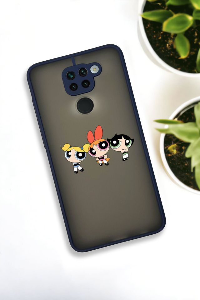 Xiaomi Redmi Note 9 Uyumlu Powerpuff Girls Desenli Buzlu Şeffaf Lüx Telefon Kılıfı