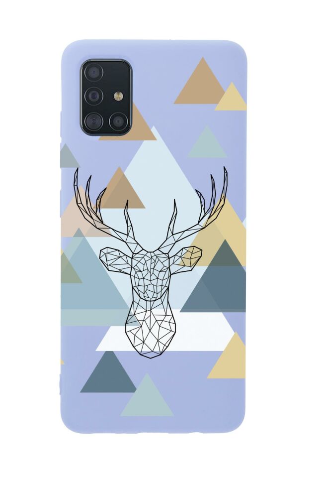 Samsung A51 Polygon Deer Premium Silikonlu Telefon Kılıfı