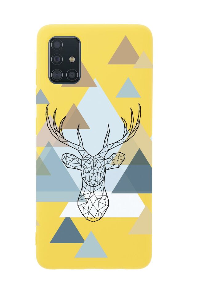 Samsung A51 Polygon Deer Premium Silikonlu Telefon Kılıfı