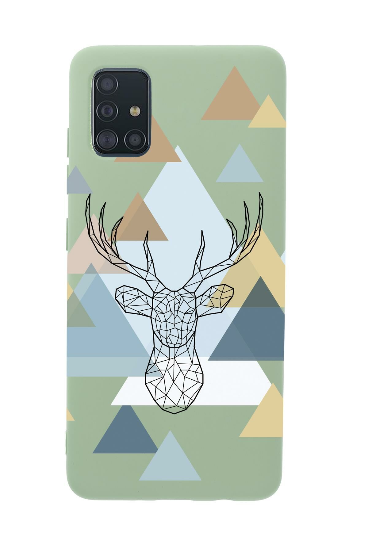 Samsung A51 Polygon Deer Premium Silikonlu Telefon Kılıfı