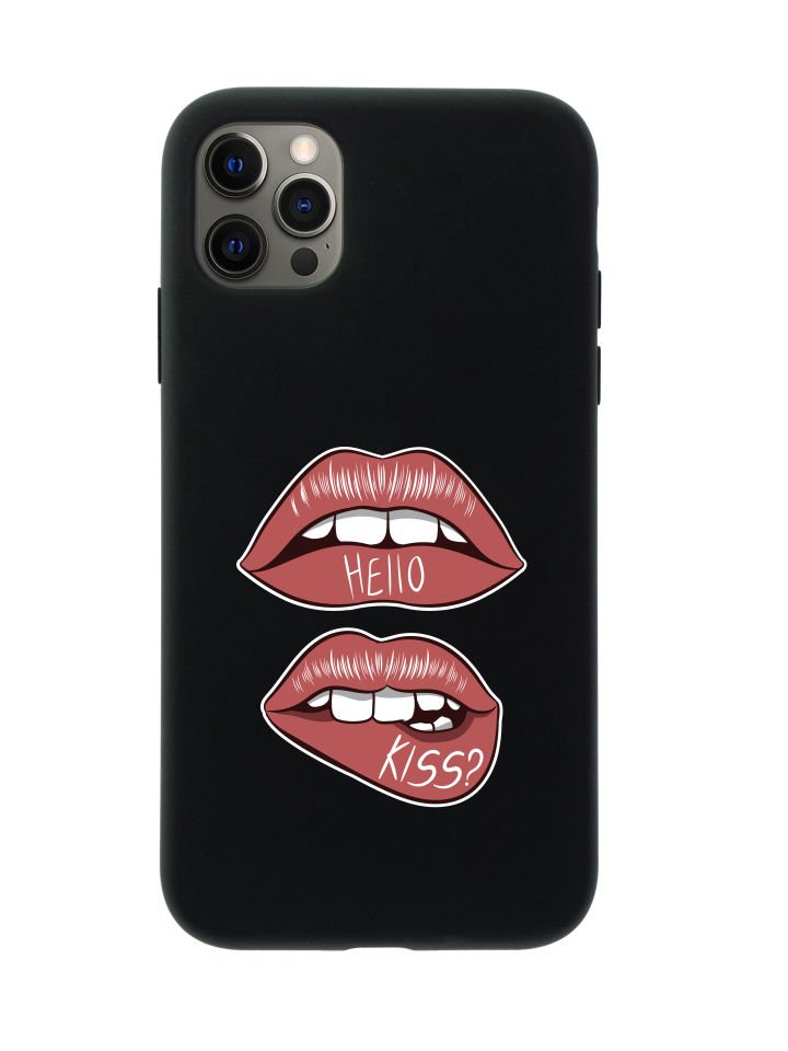 iPhone 12 Pro Hello Kiss Premium Lansman Silikonlu Kılıf