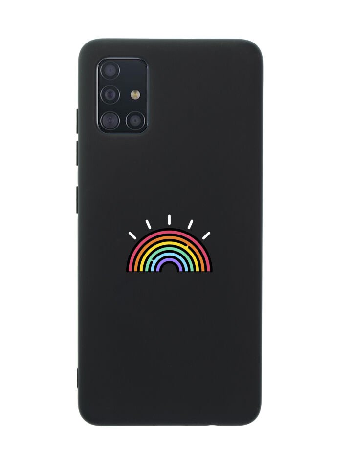 Samsung A51 Gökkuşağı Desenli Premium Silikonlu Telefon Kılıfı