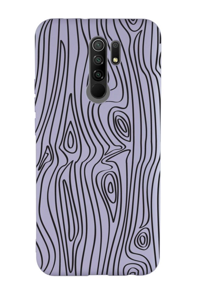 Xiaomi Redmi 9 Uyumlu Wooden Desenli Premium Silikonlu Lansman Telefon Kılıfı