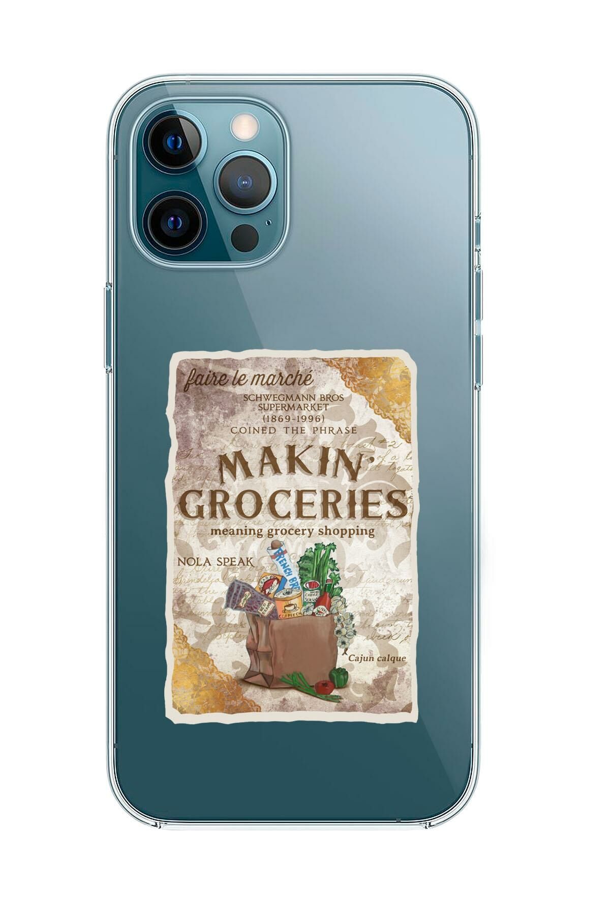 iPhone 12 Pro Max Makin Groceries Premium Şeffaf Silikon Kılıf