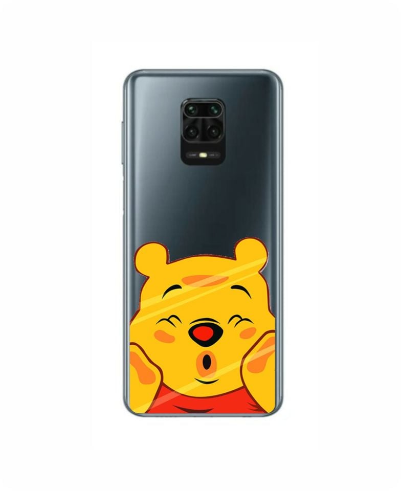 Xiaomi Redmi Note 9s Pooh Desenli Şeffaf Telefon Kılıfı