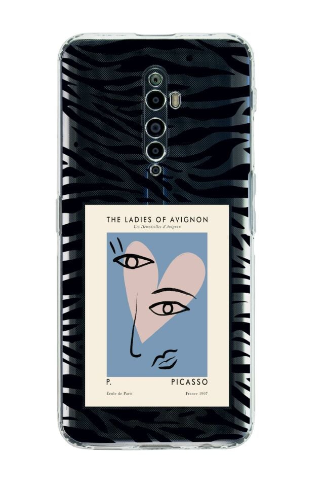 Oppo Reno 2z Picasso The Ladies of Avignon Desenli Premium Şeffaf Silikon Kılıf