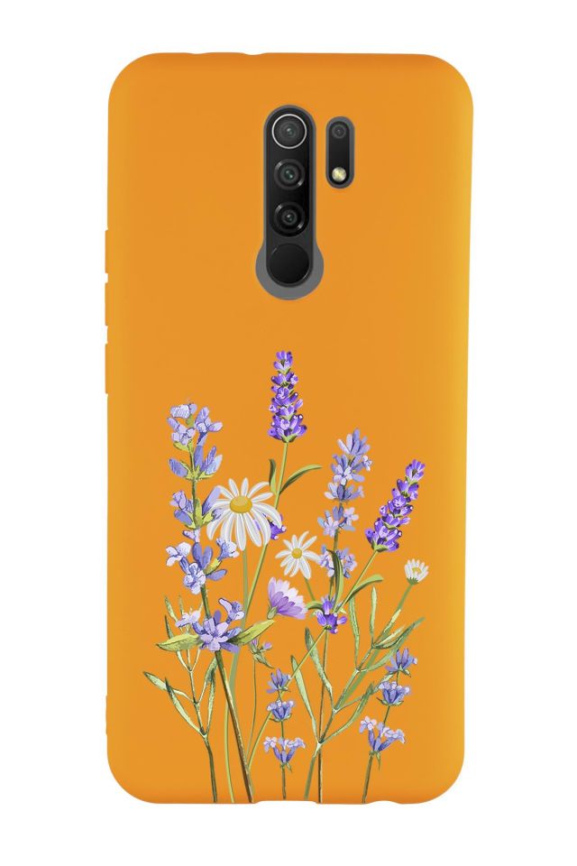 Xiaomi Redmi 9 Uyumlu Lavender Desenli Premium Silikonlu Lansman Telefon Kılıfı