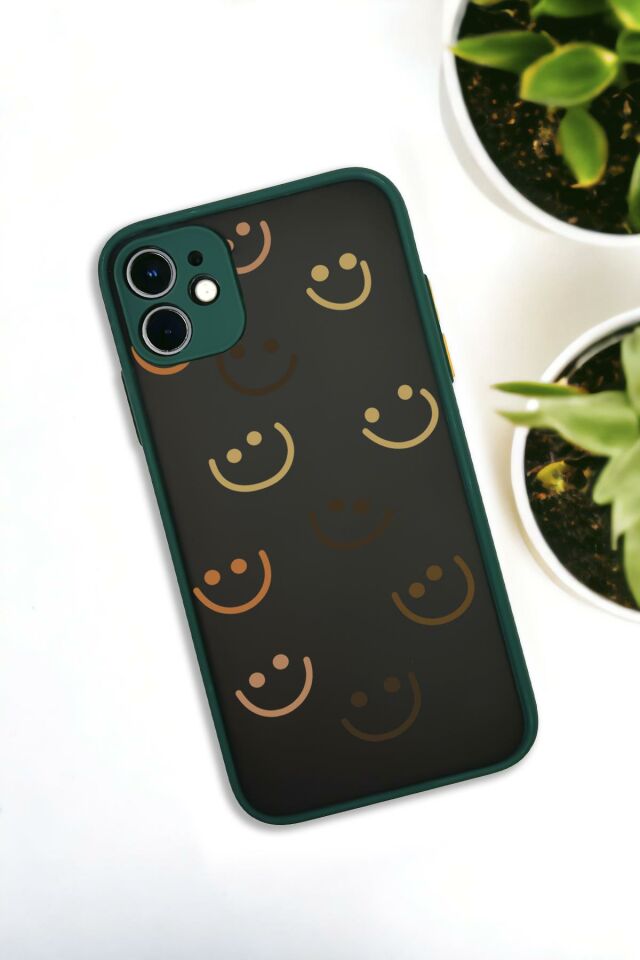 iPhone 11 Uyumlu Smile Desenli Buzlu Şeffaf Lüx Telefon Kılıfı
