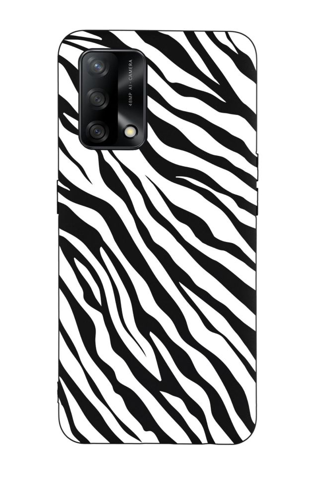 Oppo A74 Uyumlu Zebra Pattern Desenli Premium Silikonlu Lansman Telefon Kılıfı