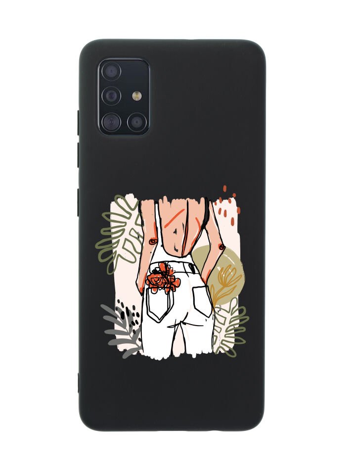 Samsung A51 Woman With Flowers Premium Silikonlu Telefon Kılıfı