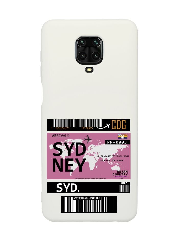 Xiaomi Redmi Note 9 Pro Sydney Desenli Premium Silikonlu Beyaz Telefon Kılıfı