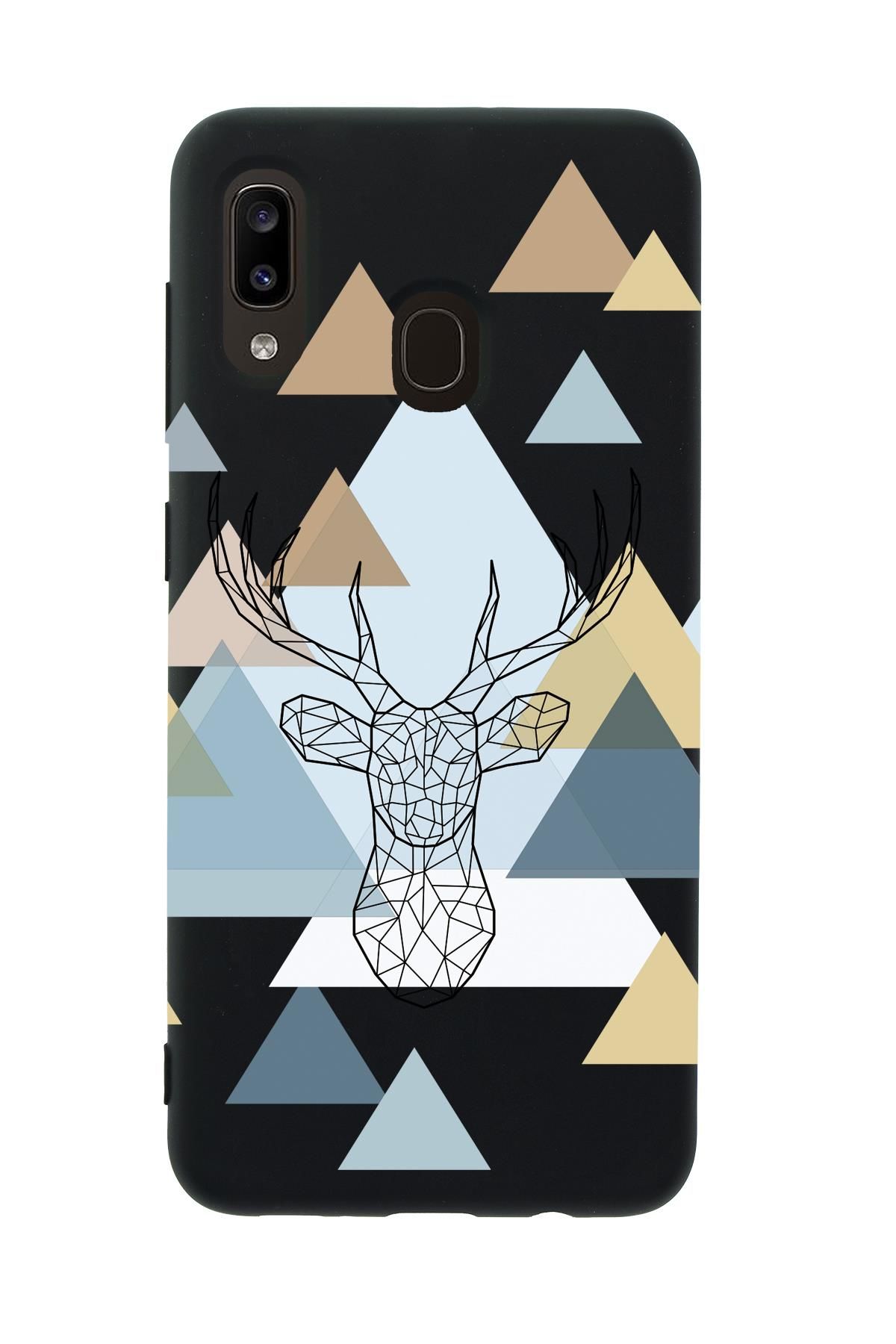 Samsung A20 Polygon Deer Premium Silikonlu Telefon Kılıfı