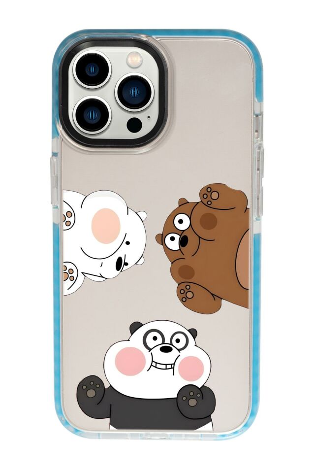 iPhone 13 Pro Uyumlu Cute Animals Desenli Candy Bumper Silikonlu Telefon Kılıfı