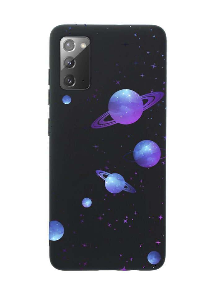 Samsung Note 20 Galaxy and Stars Premium Silikonlu Telefon Kılıfı